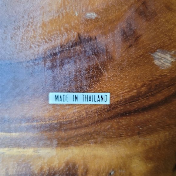 Vintage Wood Snack Chip and Dip Serving Set Tray Bowls and Wood Spreader Knife T - Picture 6 of 6